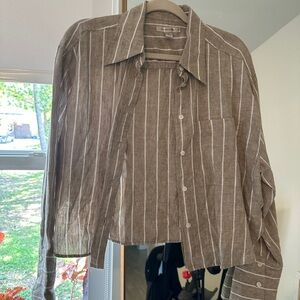 Linen cropped shirt